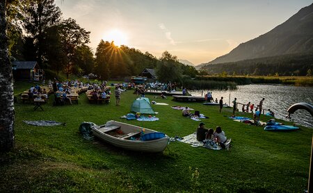 Blick auf den Seezugang am Pressegger See